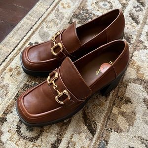 Bamboo stacked oxford heels